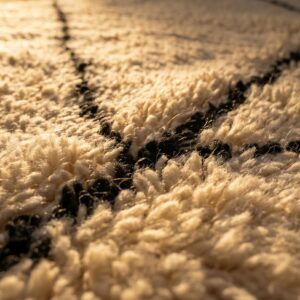 Handmade Berber Carpet Ivory & Black