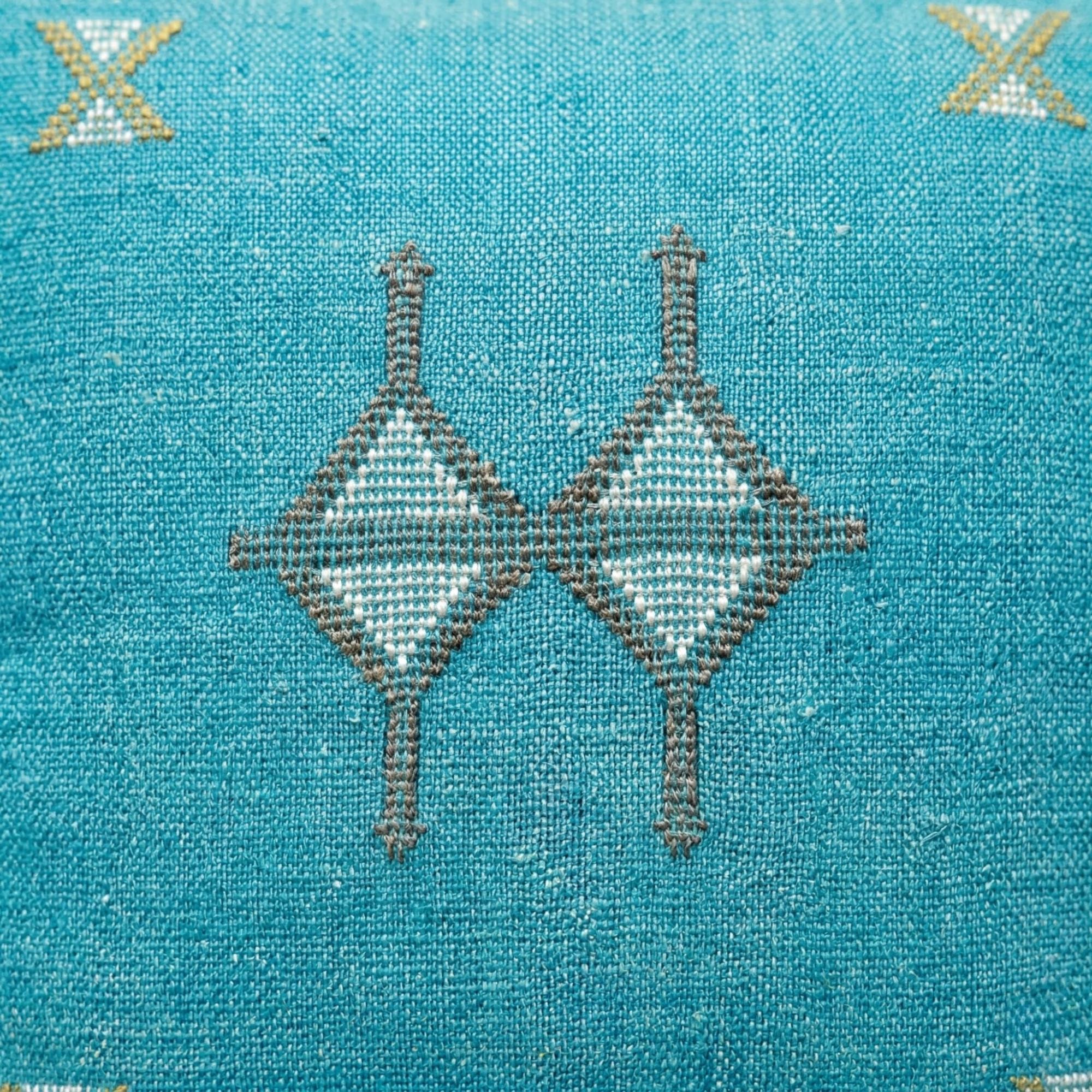 Berber Cactus Silk Cover 20x20 Blue Jeans Pillow