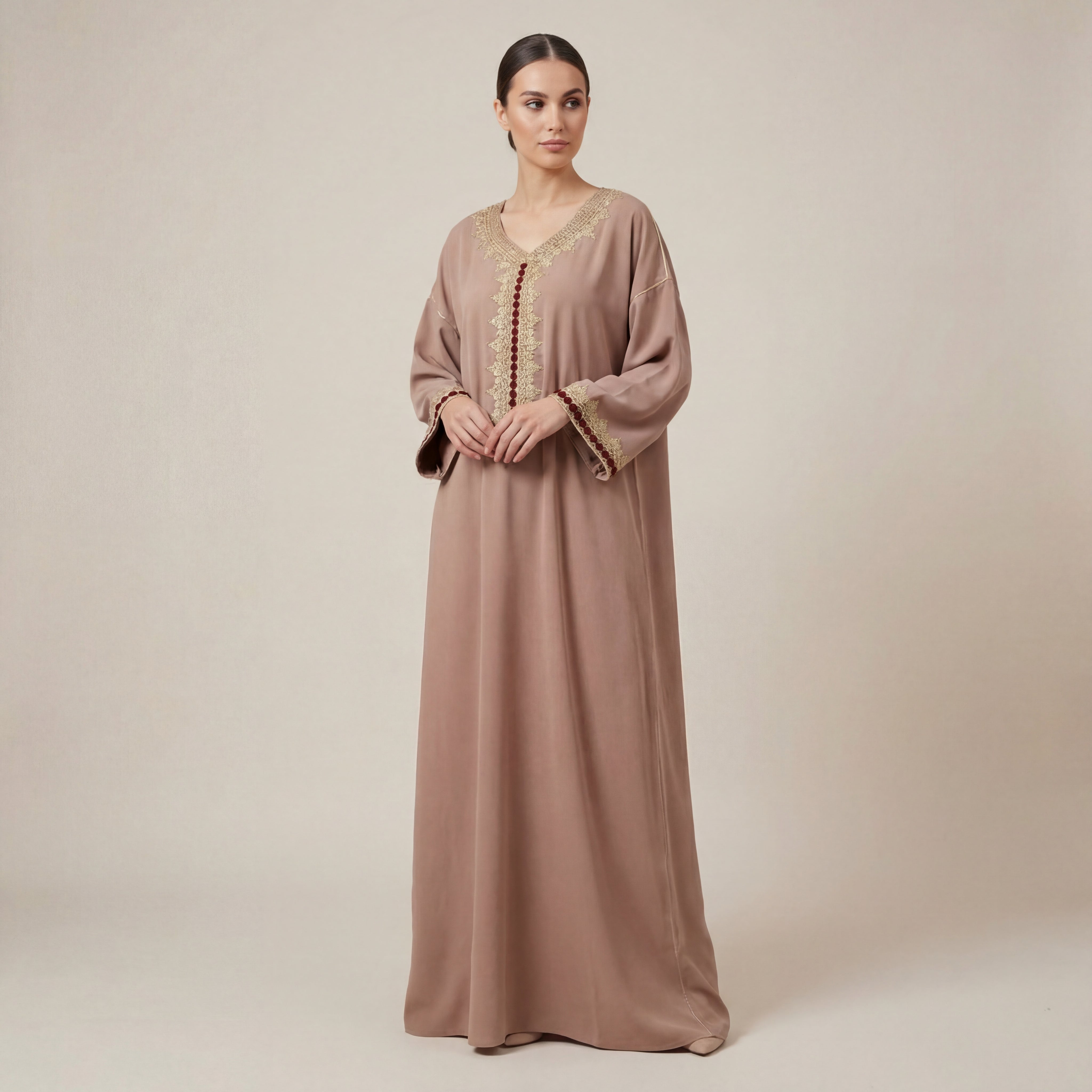 Gandoura Dress - Beige Cultural Occasion Wear