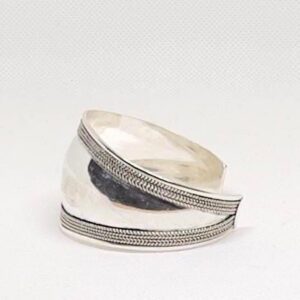 Sterling Silver Berber Cuff Bracelet: Boho Tribal Jewelry