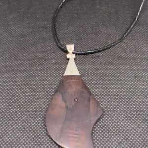 Antique Tuareg Ebony Pendant: Sterling Silver Inlay, African Amulet