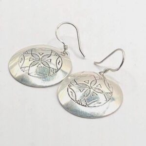 Tuareg Sterling Silver Amazigh Yaz Symbol Bohemian Earrings: Berber Jewelry