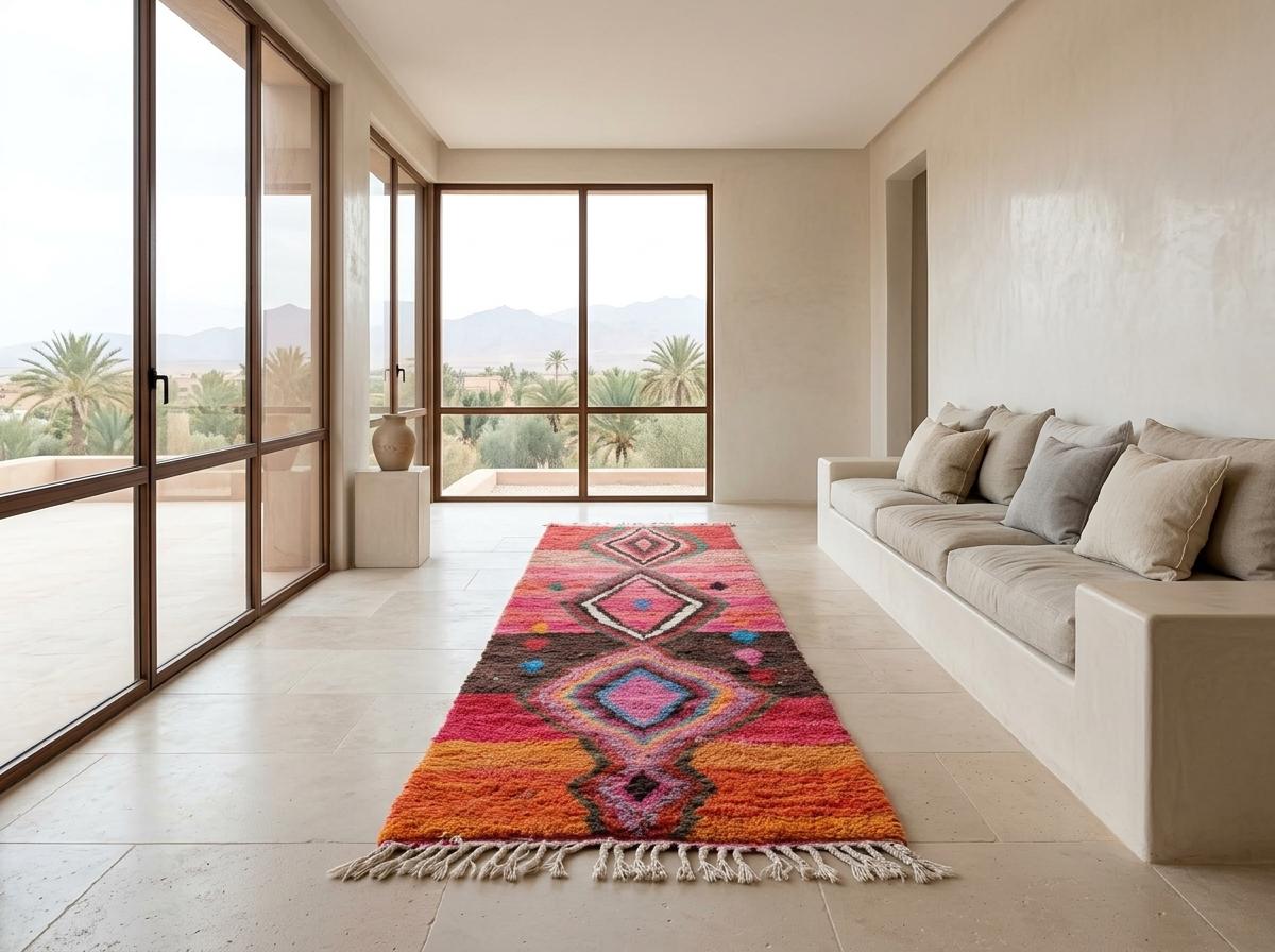 Berber Handwoven Pink Rug