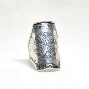 Handmade Berber Sterling Silver Ring: Tuareg African Long Engraved Tribal Ethnic Boho Jewelry
