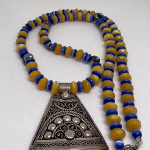 Vintage Silver Berber Necklace: African Tuareg Boho Jewelry
