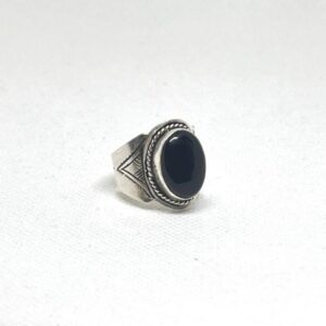 Handmade Sterling Silver Onyx Ring: Tuareg Berber Jewelry, Size 8
