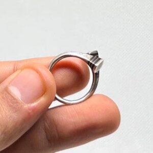 Handmade Tuareg Cross Sterling Silver Ring: Ebony Inlay, Adjustable Band