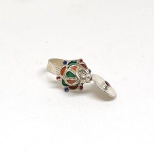 Berber Enamel Silver Plated Ring: Tribal Jewelry