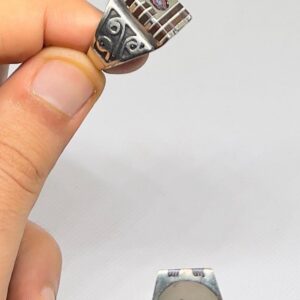 Antique Tuareg Silver Ring Set: Berber Tribal Jewelry, Sizes US 10.5/12