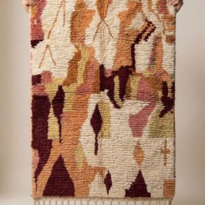 Boujaad Rug - Terracotta Orange Wool Rug - Handmade Abstract Rug - Autumn Boho Area Rug - Earthy Berber Carpet - Multiple Sizes