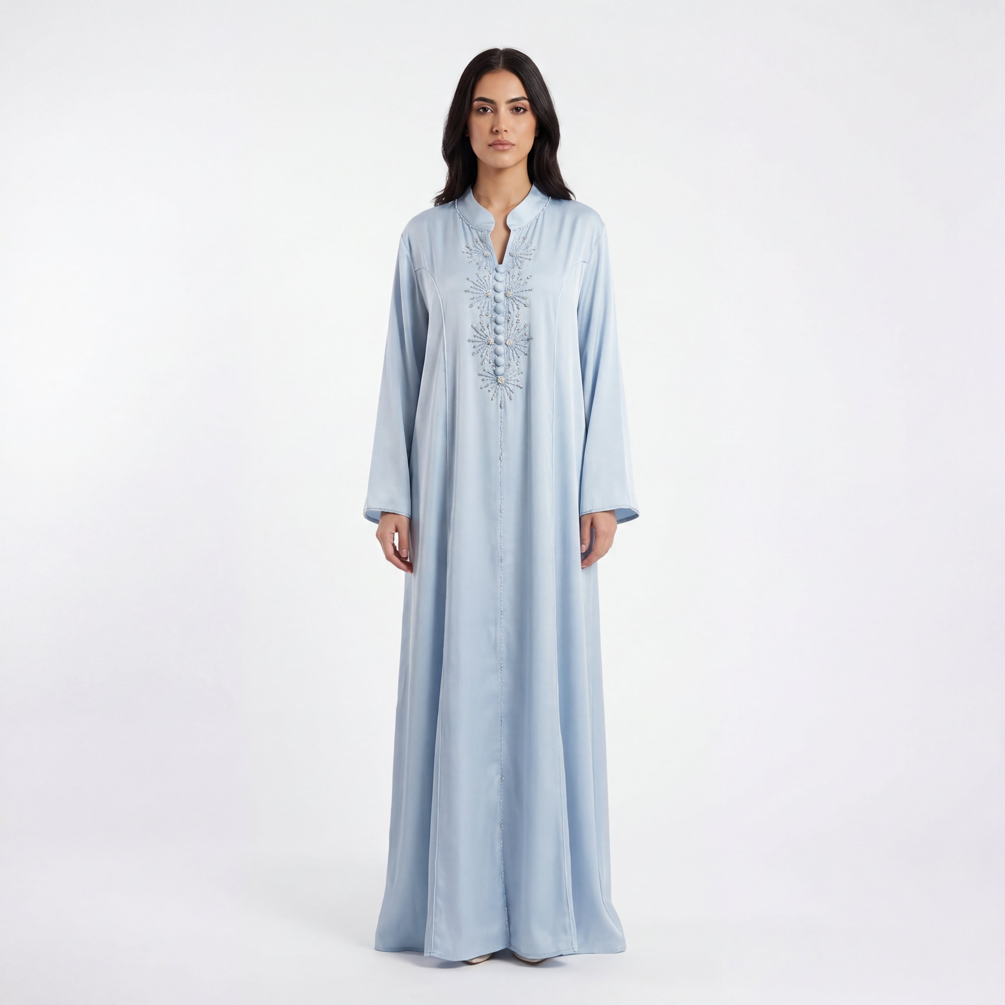 Abaya - Pastel Embroidered Ceremony Style