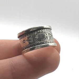 Handmade Sterling Silver Tuareg Ring: Berber Tribal Jewelry, Size 9 US