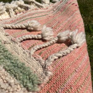 Boujaad Rug - Earthy Terracotta Wool Rug - Handmade Abstract Rug - Pink Sage Boho Area Rug - Neutral Berber Carpet - Multiple Sizes