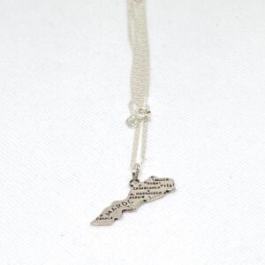 Handmade Map Pendant Necklace in Sterling Silver 925 : Berber Jewelry