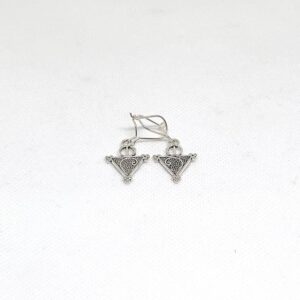 Berber Fibula Earrings: Boho Silver Ethnic Jewelry