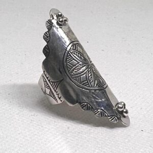 Handmade Berber Silver Ring: Tuareg Sterling African Long Engraved Tribal Ethnic Boho Jewelry