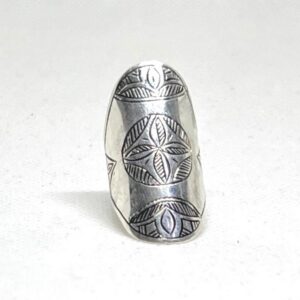 Handmade Berber Silver Ring: Tuareg Sterling African Long Engraved Tribal Ethnic Boho Jewelry