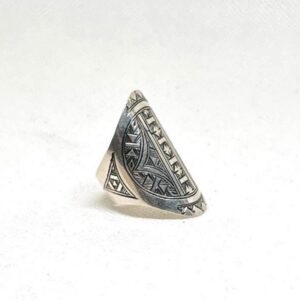 Berber Sterling Silver Ring: Engraved Tuareg Tribal Jewelry, Size 10 US