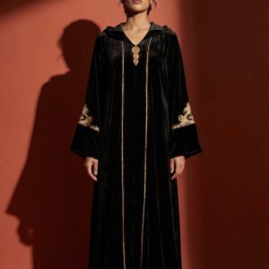 Velvet Djellaba - Berber Black Occasion Wear