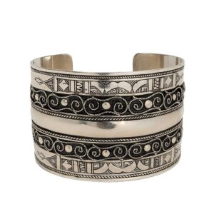 Tuareg Sterling Silver Cuff Bracelet: Berber Boho Jewelry