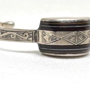 Tuareg Sterling Silver Ebony Wood Bracelet: African Berber Bohemian Ethnic Gypsy Bangle Jewelry