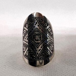 Handmade Tuareg Berber Sterling Silver Ring: Tribal Ethnic Boho Jewelry Size 8 US