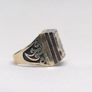 Vintage Berber Metal Ring: African Chevron Bead, Tribal Boho Jewelry