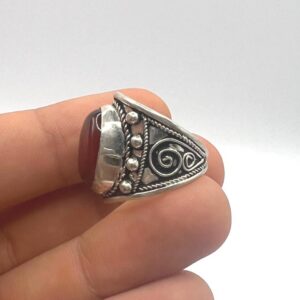 Vintage Tuareg Silver Ring: Berber Tribal Spiral Jewelry (Size 7.5 US)