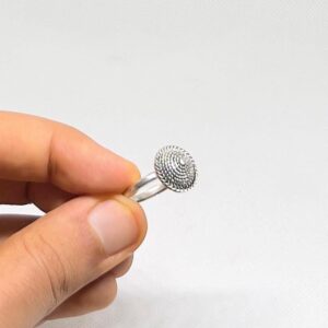 Handmade Berber Tribal Ring: Plated Silver Boho Jewelry