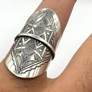 Tuareg Sterling Silver Amazigh Ring: Berber Tribal Boho Ethnic Jewelry (Size 65 FR / 11 US)