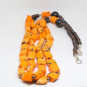 Handmade Berber Coral Necklace: Antique Mediterranean Tribal Jewelry