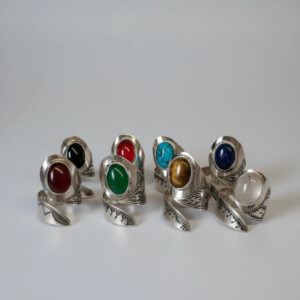 Amazigh Silver Eye Ring – Tribal Silver-Toned Adornment