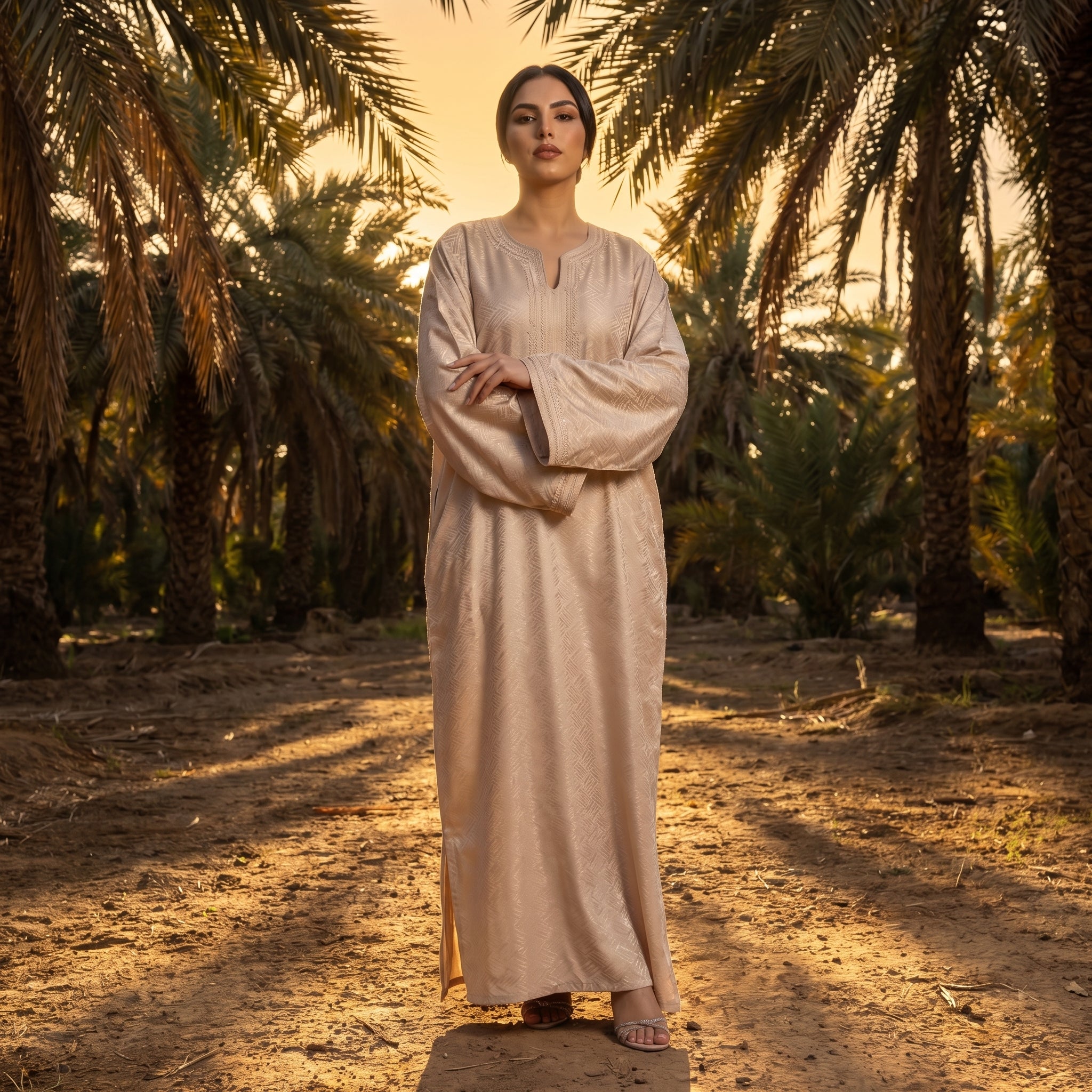 kamkha Kaftan - Beige Occasion Wear