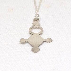 Tuareg Cross Pendant: Yaz Sterling Silver African Tribal Berber Sahara Tribe Pendant Necklace