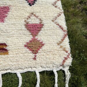 Azilal Rug - Ivory Colorful Symbol Wool Rug - Handmade Tribal Rug - Playful Boho Area Rug - Berber Carpet Gift - Multiple Sizes