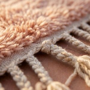 Blush Pink Rug, Beni Ourain Diamond Shag Carpet, Boho Berber Wool Handmade