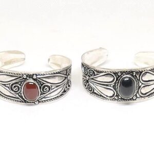 Handmade Berber Plated Silver Cuff Bracelet: Tribal Jewelry