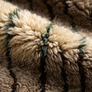 Mrirt Rug - Sandy Brown Luxury Wool Rug - Handmade Abstract Stripe Rug - Ultra Plush Area Rug - Berber Carpet - Multiple Sizes
