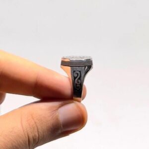 Handmade Sterling Silver Tuareg Ring: Ebony Wood Inlay, Berber Tribal Jewelry