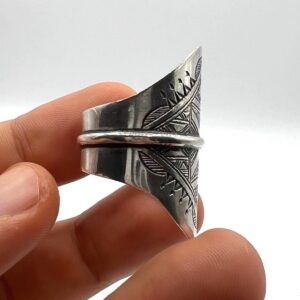 Tuareg Sterling Silver Ring: Berber Tribal Boho Ethnic Jewelry (Size 11)