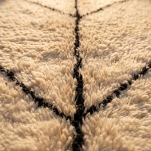 Handmade Berber Carpet Ivory & Black