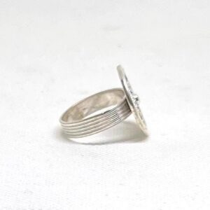 Kabyle Berber Ring: Tuareg Sterling Silver, Enamel Adjustable Women Engraved Boho African
