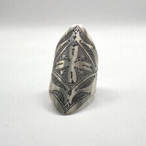 Handmade Sterling Silver Tuareg Ring: Vintage Berber Cross Tribal Jewelry (Size 56 FR / 7.5 US )