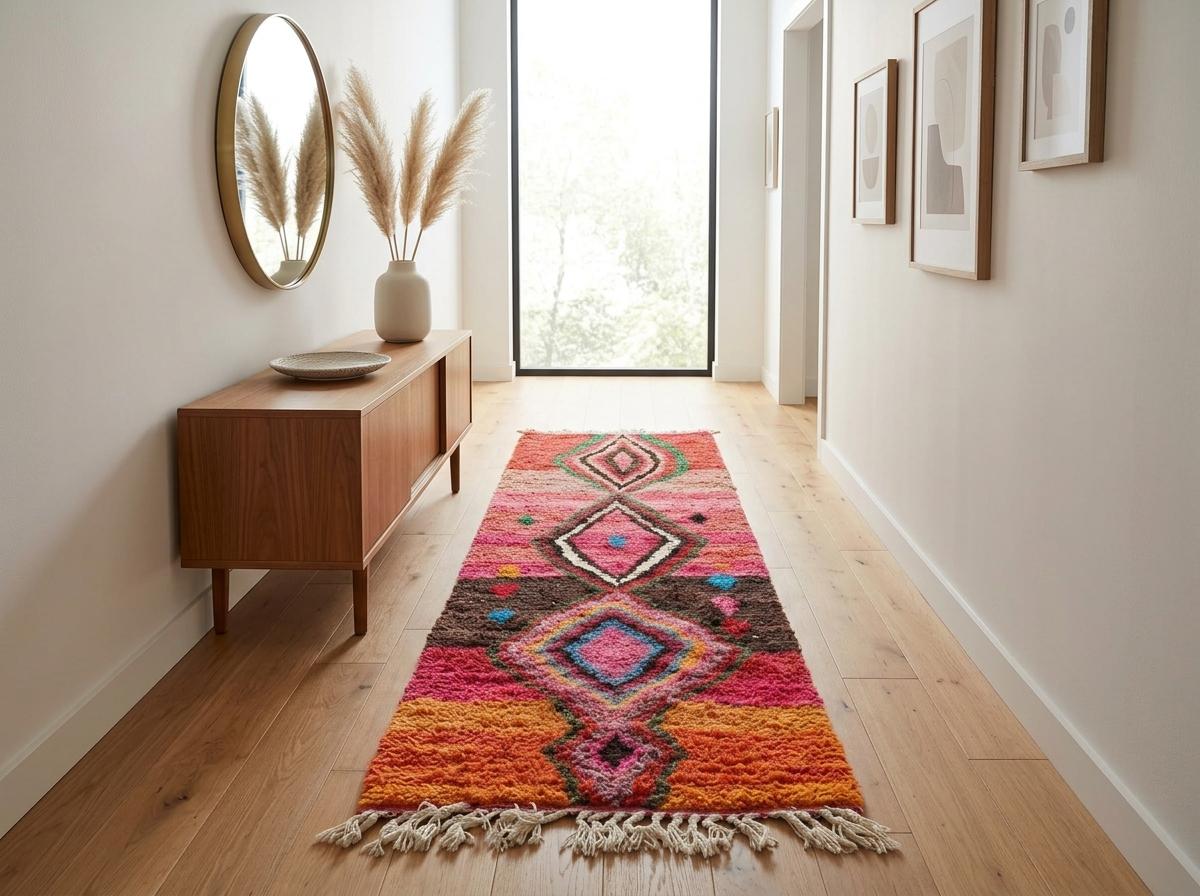 Berber Handwoven Pink Rug