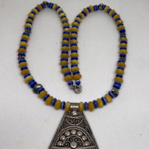 Vintage Silver Berber Necklace: African Tuareg Boho Jewelry