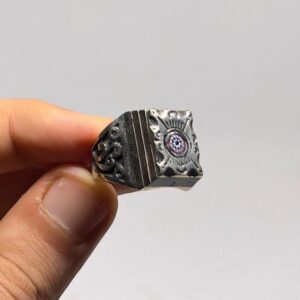 Vintage Berber Metal Ring: African Chevron Bead, Tribal Boho Jewelry