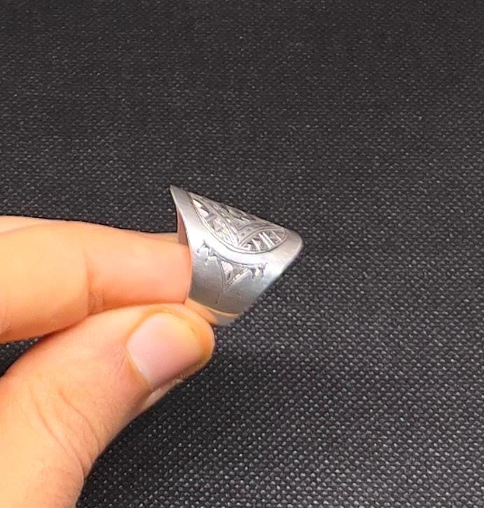 Handmade Tuareg Sterling Silver Ring: Berber Tribal Jewelry