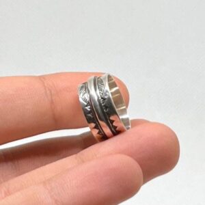 Amazigh Handmade Sterling Silver Tuareg Ring: Berber Tribal Jewelry Size 56 EU, 8 US