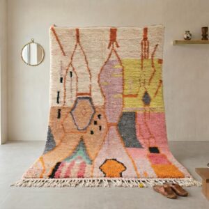 Berber Boujaad Rug Peach Pink Abstract