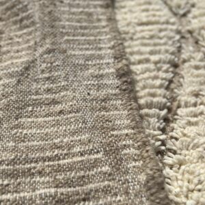 Beni Ourain Rug - Shaggy Ivory Taupe Wool Rug - Handmade Diamond Rug - Fluffy Neutral Berber Carpet - Boho Area Rug - Multiple Sizes
